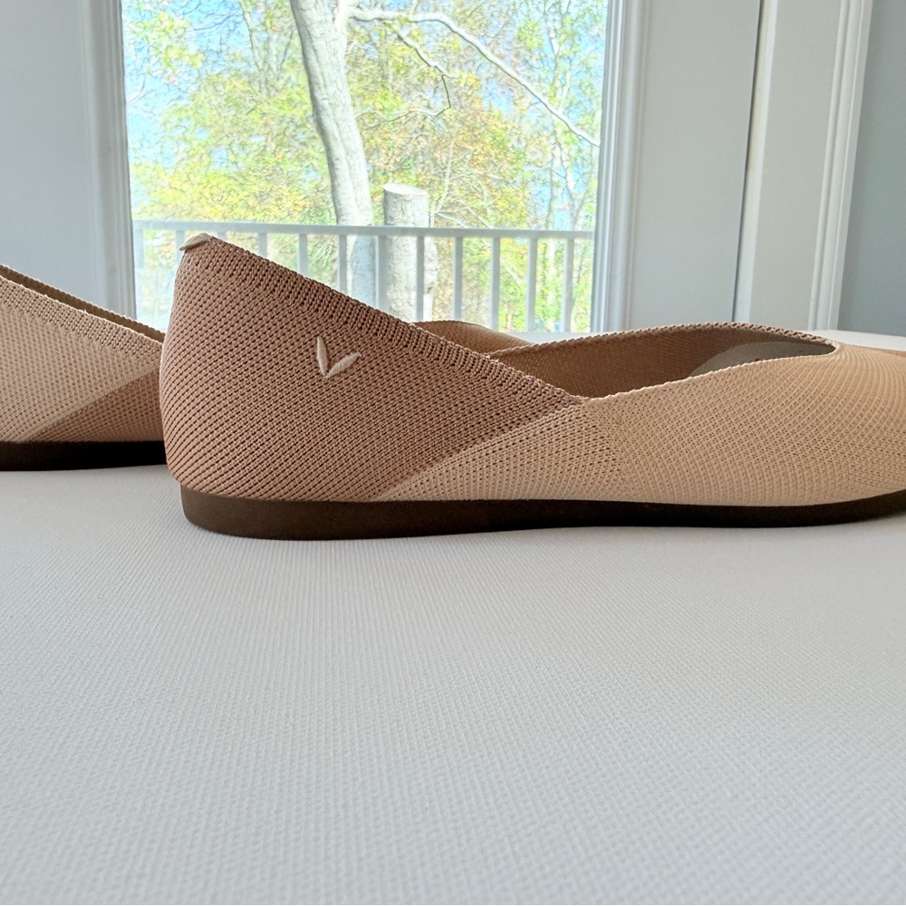 VIVAIA Pointed Toe Flats Nude Blush Knit Slip On Comfort Shoes Size 40 - Picture 3 of 9